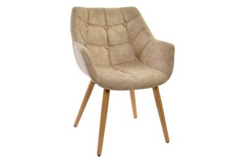 CHAISE PU HETRE 60X62X81 BEIGE MB185929 1