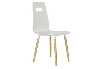 CHAISE CAOUTCHOUC BOIS 43X50X88 BLANC MB185946 1