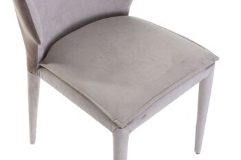 CHAISE METAL VELOURS 52X56X80 BEIGE MB186002 3