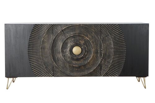 BUFFET MANGO METAL 160X45X75 MANDALA NEGRO MB186095