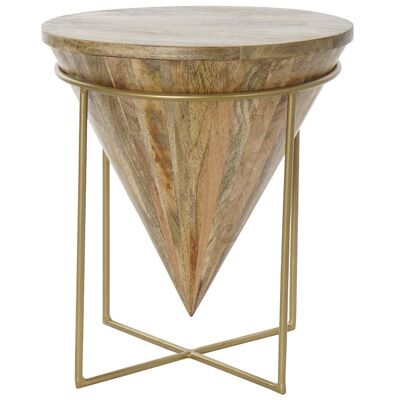 SIDE TABLE METAL HANDLE 40X40X45 NATURAL MB186099
