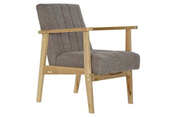 FAUTEUIL POLYESTER PIN 63X68X81 BEIGE MB186617 1