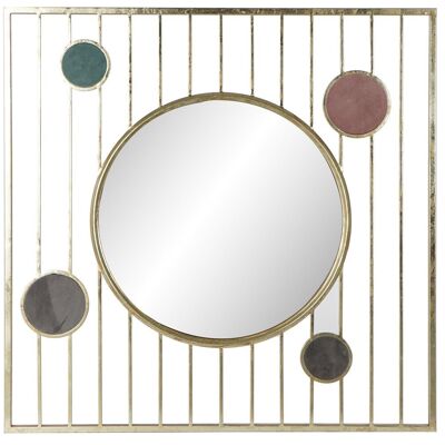 METAL GLASS MIRROR 100X2X100 CIRCLES GOLDEN MB187031