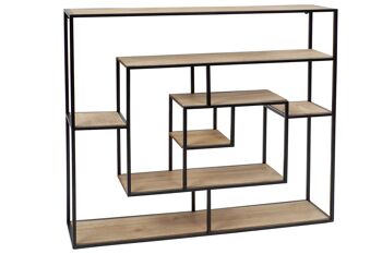 ETAGERE MURALE MÉTAL MDF 82X17X83 NOIR MB187693 1