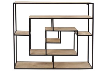 ETAGERE MURALE MÉTAL MDF 82X17X83 NOIR MB187693 4