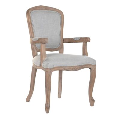 RUBBERWOOD POLYESTER CHAIR 57X57X94 LIGHT GRAY MB187989