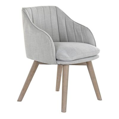 VELVET RUBBERWOOD ARMCHAIR 56X55X74 LIGHT GRAY MB188008