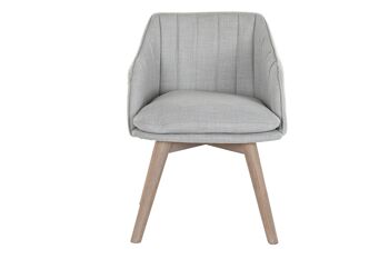 FAUTEUIL VELOURS HÉVÉA 56X55X74 GRIS CLAIR MB188008 5