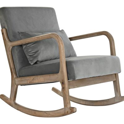 RUBBERWOOD POLYESTER ROCKING CHAIR 66X85X81 GRAY MB188023