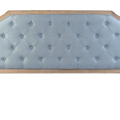 Bettkopfteil aus Gummiholz ​​und Polyester, 160 x 10 x 120 cm, Blau, MB188045