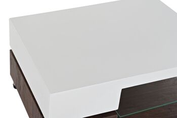 TABLE BASSE MDF VERRE 80X60X38 BLANC MB188059 2