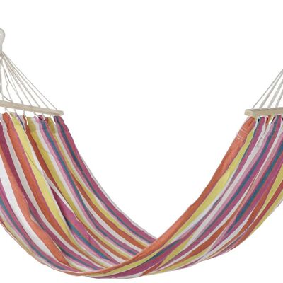 COTTON POLYESTER HAMMOCK 200X80X3 PINK STRIPES MB188082