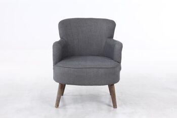 FAUTEUIL POLYESTER SAPIN 65X69X77 GRIS FONCÉ MB188998