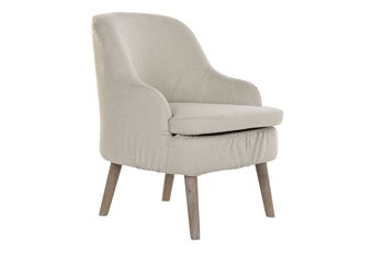 FAUTEUIL SAPIN POLYESTER 61X56X75 BEIGE MB189003 1