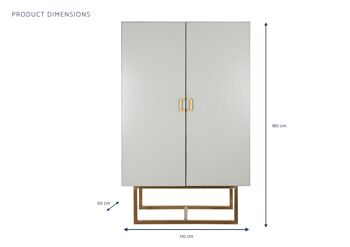 ARMOIRE ALAMO 110X50X180 BLANC MB189010 3