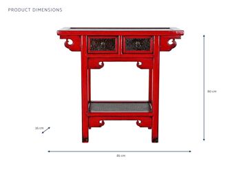 CONSOLE ORME METAL 85X35X80 2 TIROIRS ROUGE MB189035 5