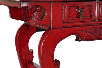 CONSOLE ORME METAL 135X37X89 3 TIROIRS ROUGE MB189038 3