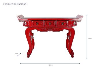 CONSOLE ORME METAL 135X37X89 3 TIROIRS ROUGE MB189038 5