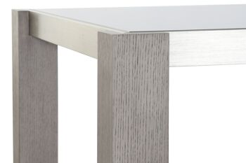 TABLE DE REPAS CHENE ALUMINIUM 162X92X74 VERRE GRIS MB189169 3