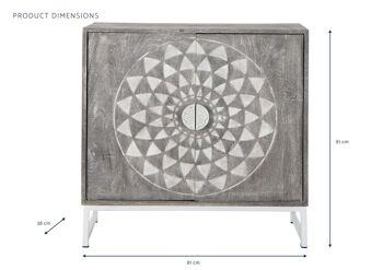 MANGO BUFFET METAL 81X38X81 MANDALA GRIS MB189201 8