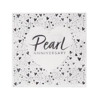 Serviettes de table Pearl Anniversary 3 plis estampées