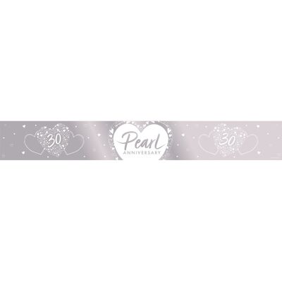 Banner de lámina de aniversario de perla