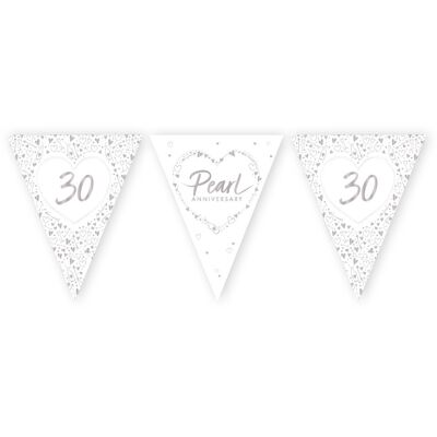 Banderines de papel de aniversario de perla estampados en papel de aluminio