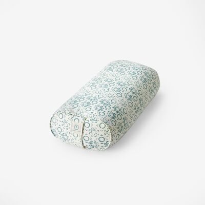 Yogamatters Organic Cotton Daisy Print Small Rectangular Buckwheat Bolster - Mineral