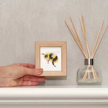 Bee Miniature Print - Box Frame - art miniature - collection, 10,5 cm hx 9,5 cm l, avec une profondeur de 3,5 cm 2