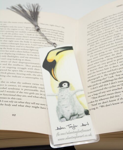 Penguin and Chick Bookmark , 5cm x 16.8cm
