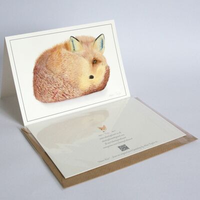 Fox - Greeting Card - Best Wishes - blank inside card - birthday , A5 folded to A6