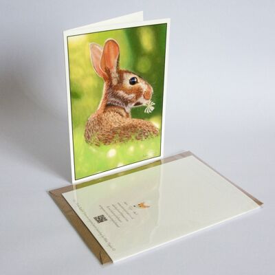 Lapin - Carte de voeux - Meilleurs voeux - carte intérieure vierge - anniversaire , A5 plié en A6