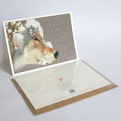 Snow Wolf - Greeting Card - Best Wishes - blank inside card - birthday , A5 folded to A6