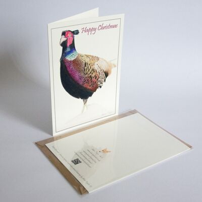 Pheasant - Xmas Card - Christmas Card - Happy holidays , A5 folded to A6
