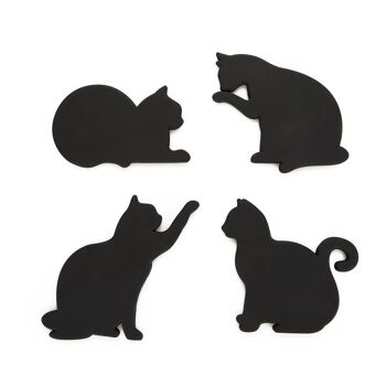 Sous-verres, chat, x4, silicone 1