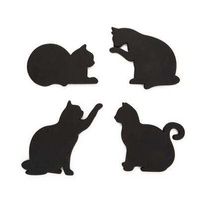 Sous-verres, chat, x4, silicone