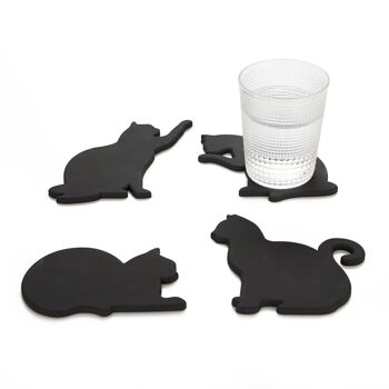 Sous-verres, chat, x4, silicone 2