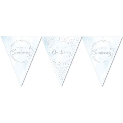 Blu sulla tua carta di battesimo bandiera Bunting Foil timbrato