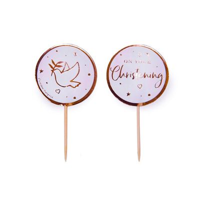 Cupcake Toppers rose sur votre baptême