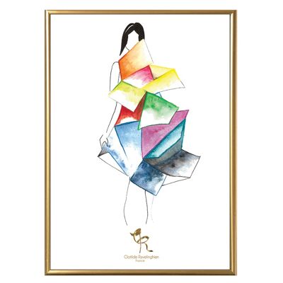 Arco iris-papa Ilustración de pared - 30×40 cm