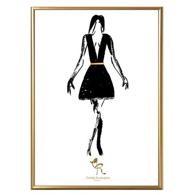 Classi-Di Black Wall Illustration - 21×30 cm