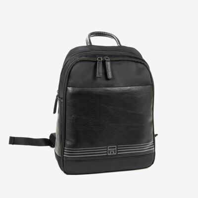 Backpack for men, black color. Nylon Reporters Collection - 27x36 cm