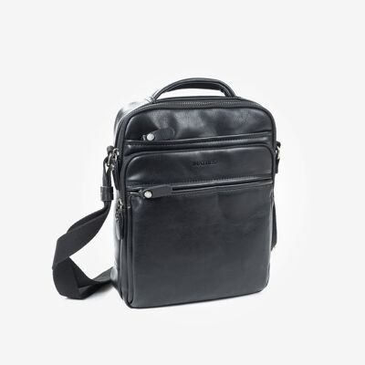 Men&#39;s shoulder bag, black color - 24x30 cm