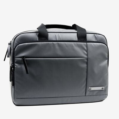 Sport nylon briefcase, dark gray color - 41x31x8 cm