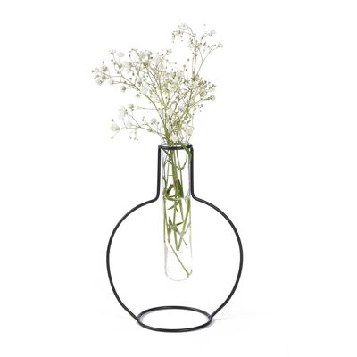 Vase, runde Silhouette, schwarz, 15 cm