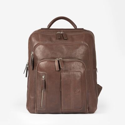 Brown leather backpacks, Wash Leather Collection - 34x40 cm