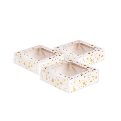 Gold Star Small Square Treat Boxes mit Fensterfolie