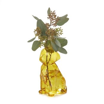 Vase, Sphinx, chien, 15 cm, ambre, borosilicate 2