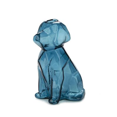 Vaso, Sfinge, cane, 15 cm, smeraldo, borosilicato
