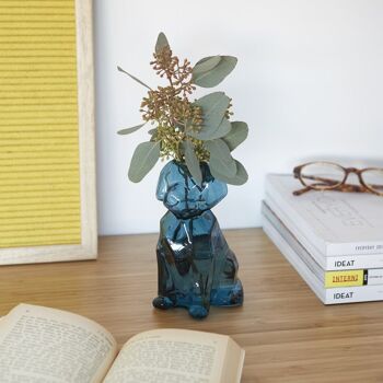 Vase, Sphinx, chien, 15 cm, émeraude, borosilicate 3